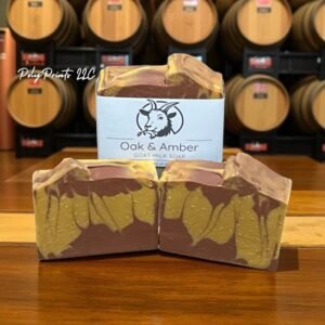 Home oak & amber goat milk soap