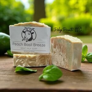 Home peach basil breeze goat milk soap